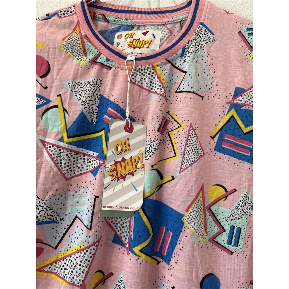 VTG Oh Snap by Drill Clothing Stretch Short Sleeve Geometric Shirt Large Skater - Picture 3 of 4